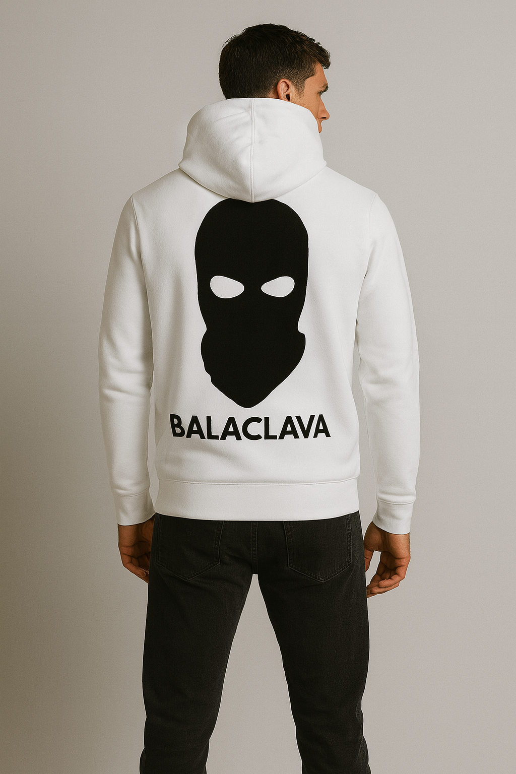REGULAR FIT HOODIE WHITE/BLACK