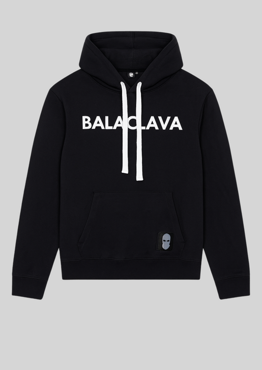 REGULAR FIT HOODIE BLACK/WHITE