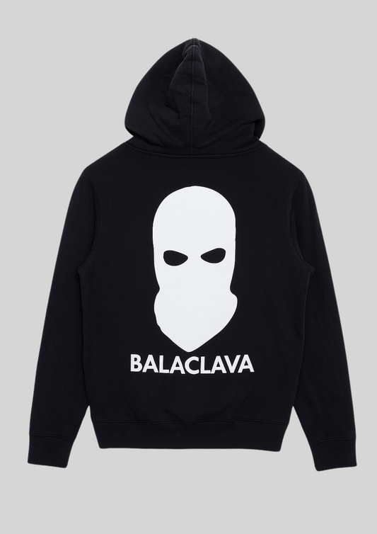 REGULAR FIT HOODIE BLACK/WHITE