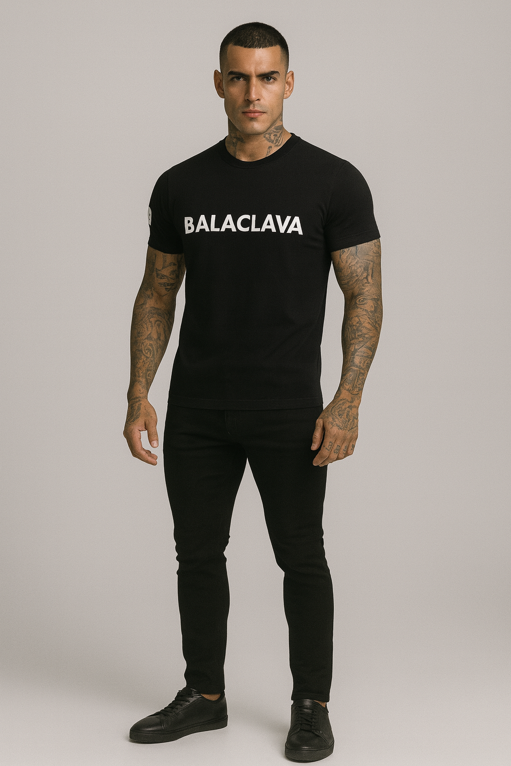 SLIM FIT T-SHIRT BLACK/WHITE