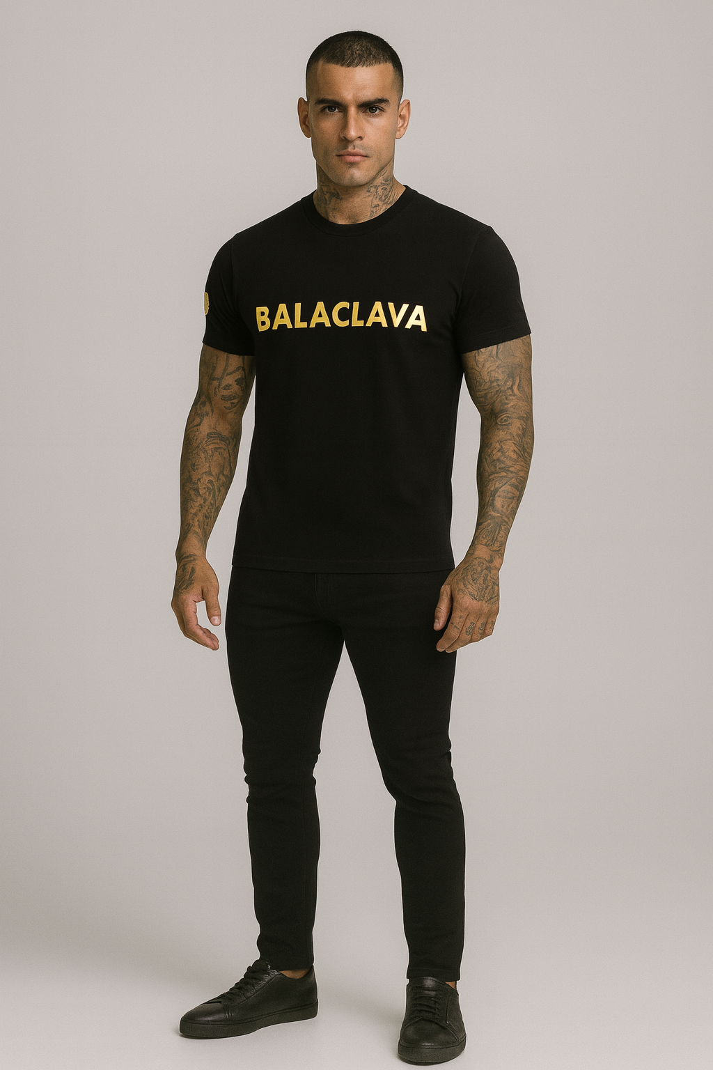 SLIM FIT T-SHIRT BLACK/GOLD